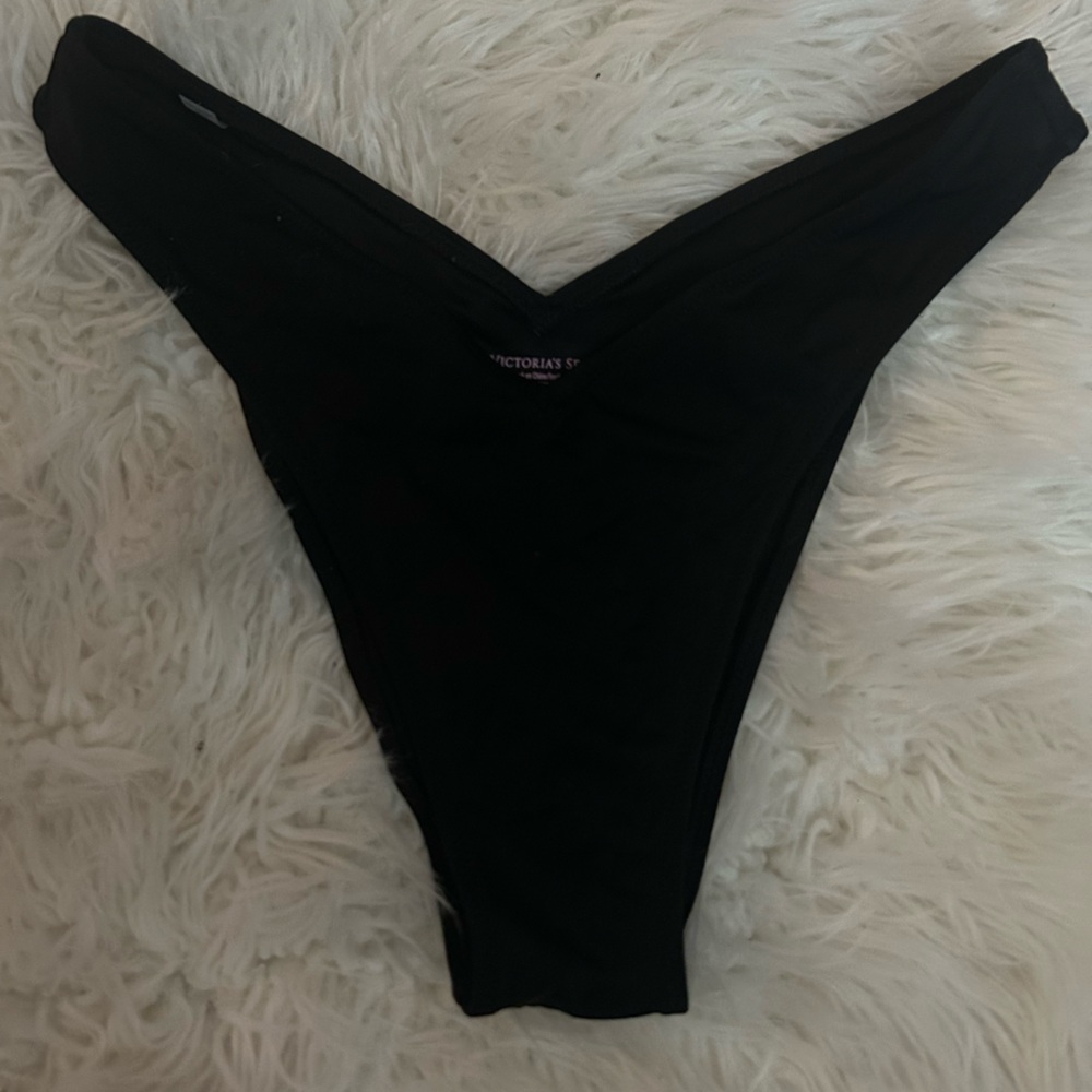 Victoria’s Secret Swim deep V Black Brazilian Bikini Bottom.